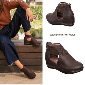 NWT Antelope N03 tamra woven leather wedge round toe closed toe pump